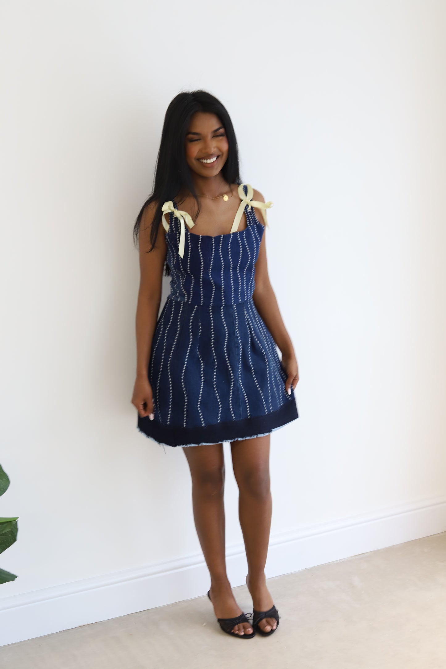 Reworked Denim Dress in Midnight Blue