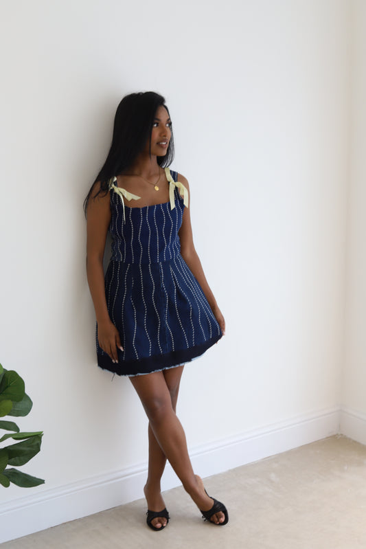 Reworked Denim Dress in Midnight Blue