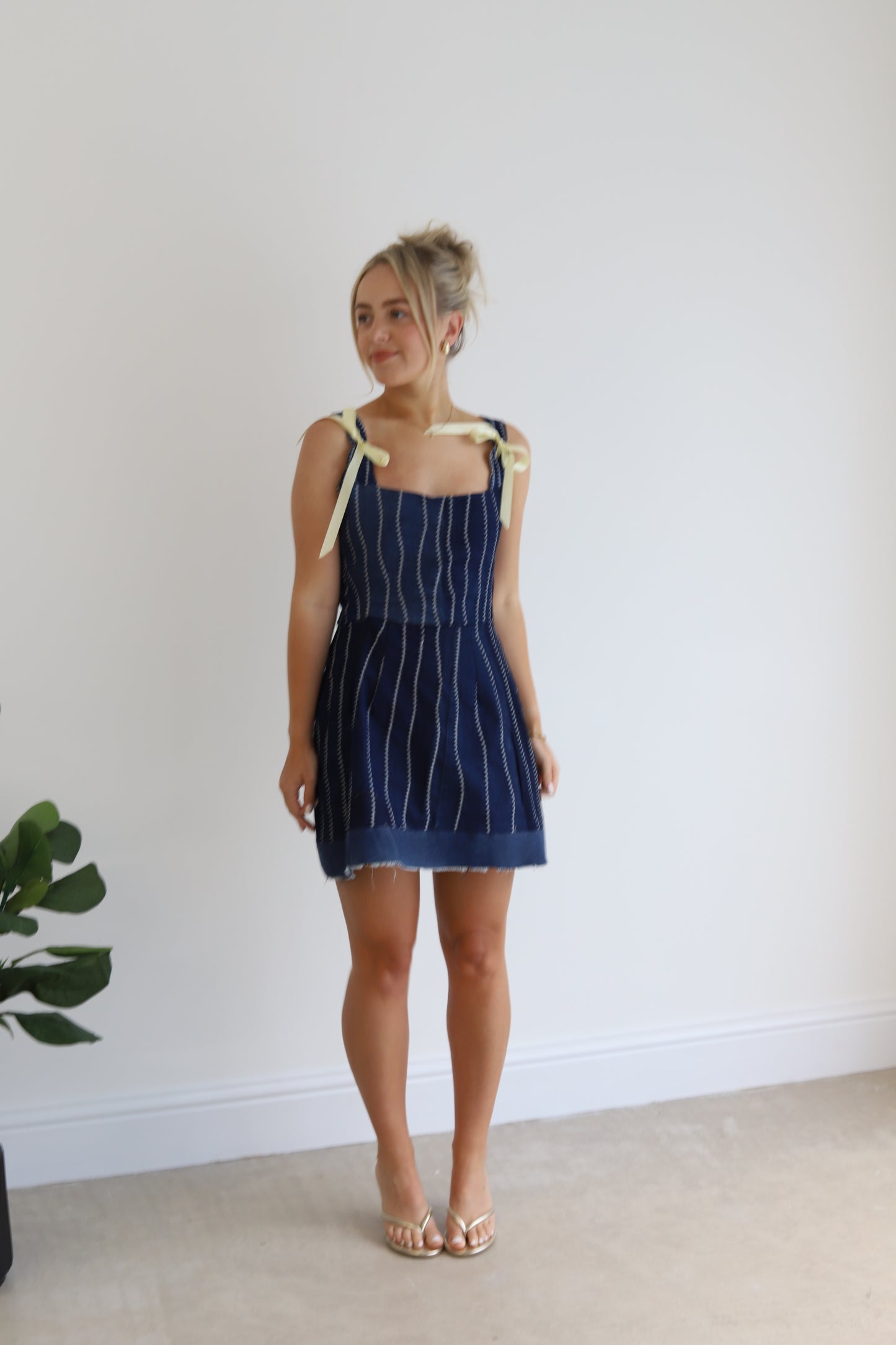 Reworked Denim Dress in Midnight Blue
