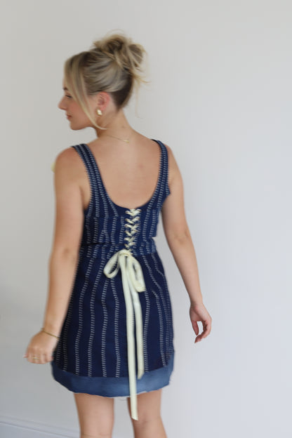 Reworked Denim Dress in Midnight Blue